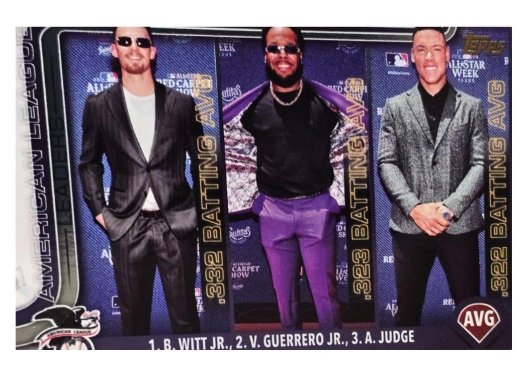 2025 Topps Vladimir Guerrero Jr. / Aaron Judge / Bobby Witt Jr. #345 card