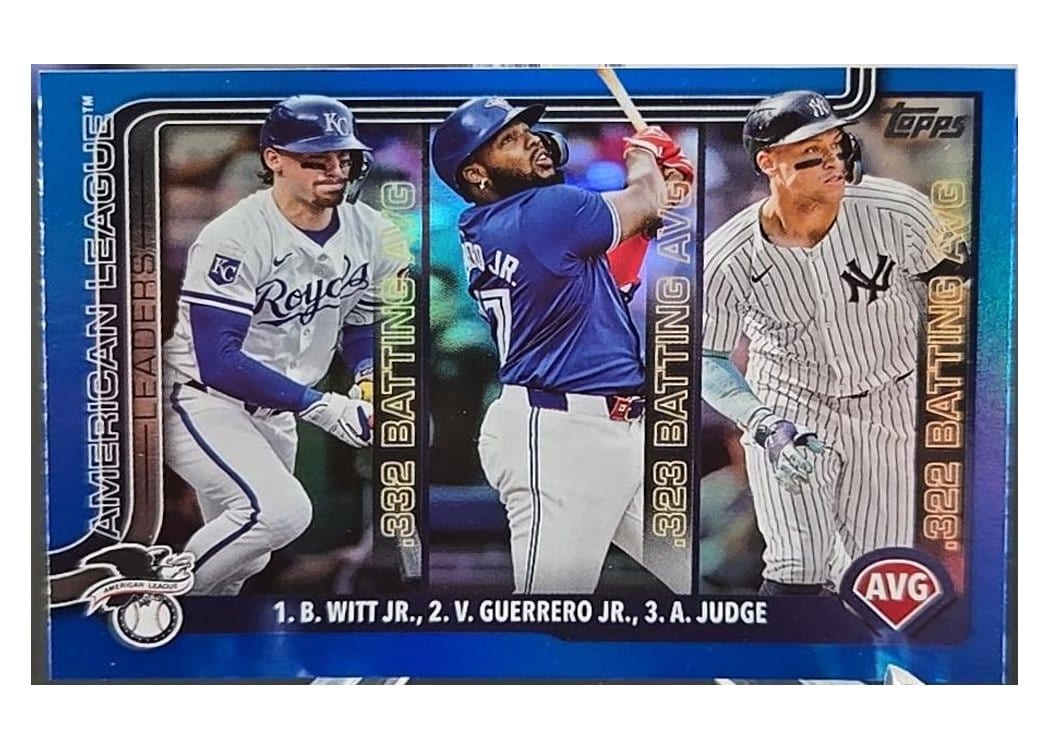 2025 Topps Vladimir Guerrero Jr. / Aaron Judge / Bobby Witt Jr. #345 card