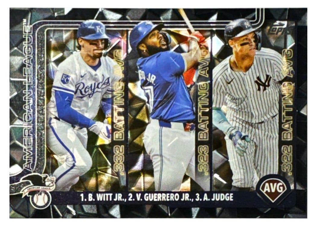 2025 Topps Vladimir Guerrero Jr. / Aaron Judge / Bobby Witt Jr. #345 card