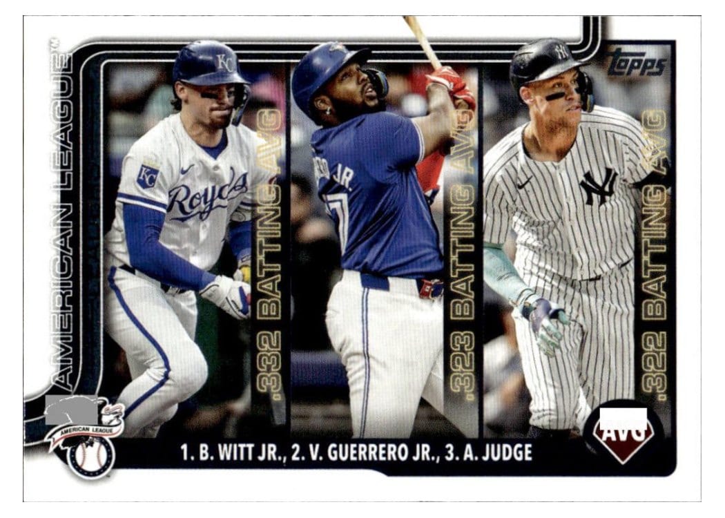 2025 Topps Vladimir Guerrero Jr. / Aaron Judge / Bobby Witt Jr. #345 card