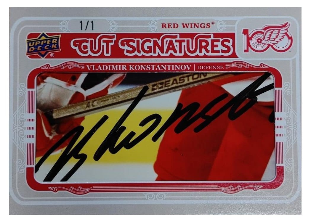 2025-26 Upper Deck Detroit Red Wings Centennial Cut Signatures Vladimir Konstantinov #CS-VK card