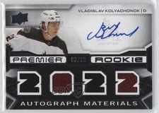 2022-23 Upper Deck Premier 2022 Premier Rookie Autograph Jersey Vladislav Kolyachonok #PRA-VK card