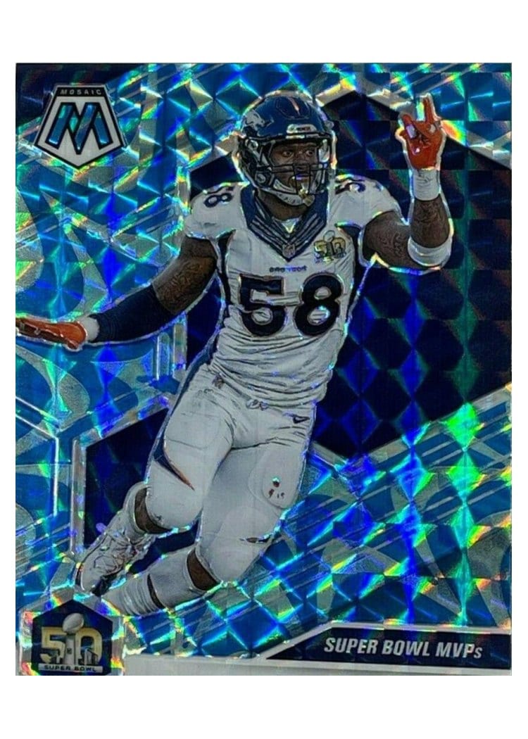 2021 Panini Mosaic Base Set Von Miller Reactive Blue Mosaic #300 card