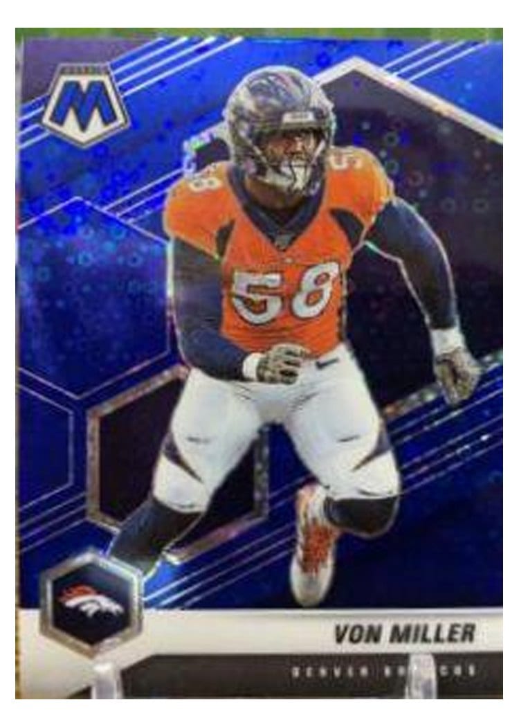 2021 Panini Mosaic Base Set Von Miller No Huddle Blue Mosaic #71 card