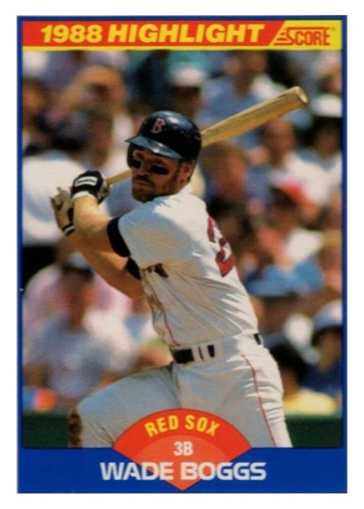 1989 Score Wade Boggs Error #654 card
