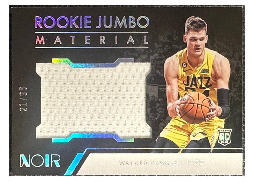 2022-23 Panini Noir Rookie Jumbo Material Walker Kessler #RJM-WKK card