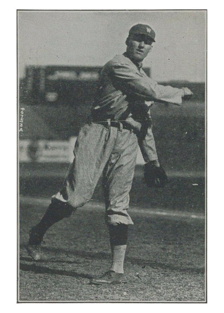 1922 E121 American Caramel Series of 120 Walter Johnson card