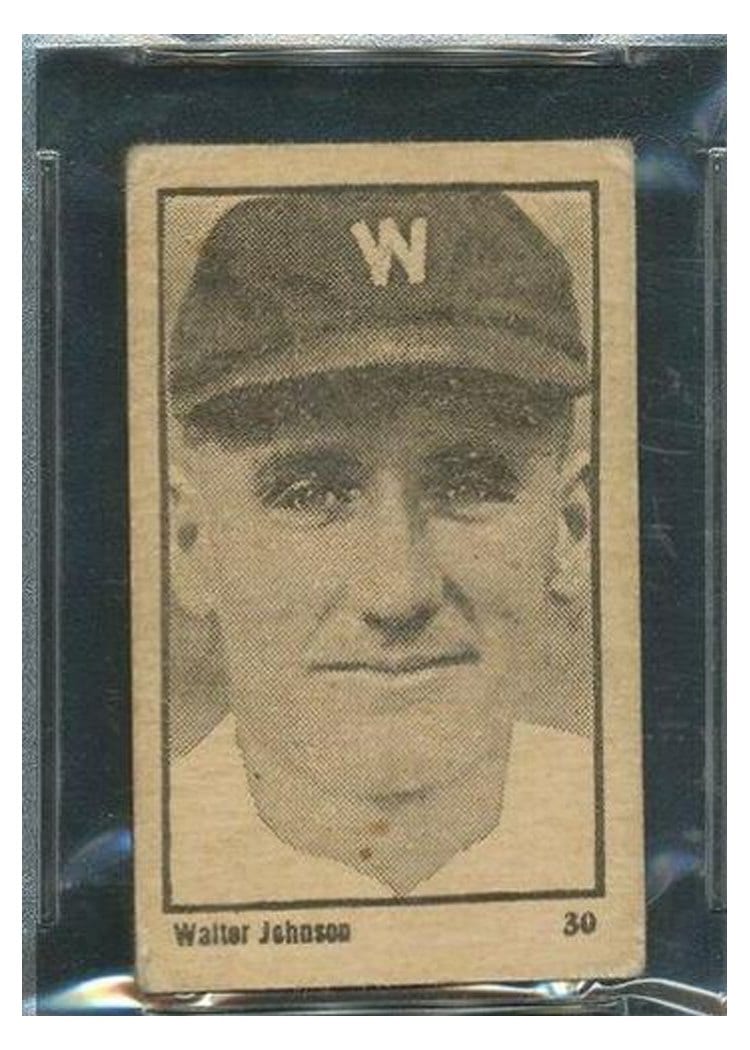 1923 Maple Crispette Walter Johnson #30 card