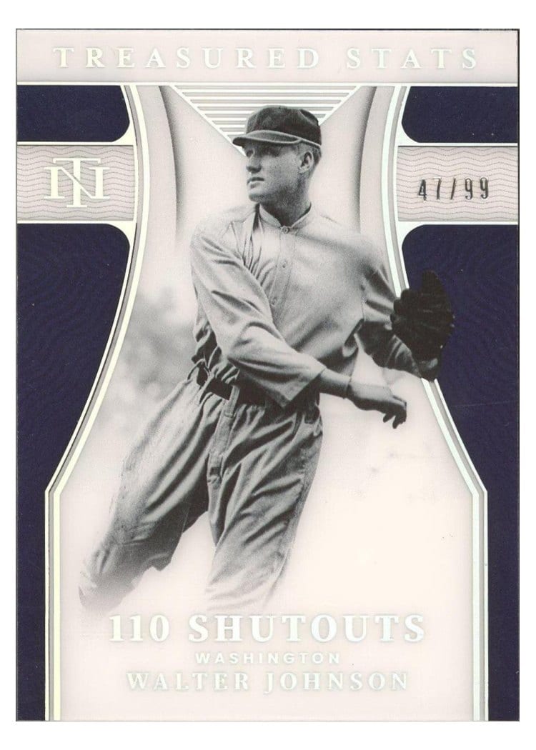 2022 Panini National Treasures Treasured Stats Walter Johnson #TS-4 card
