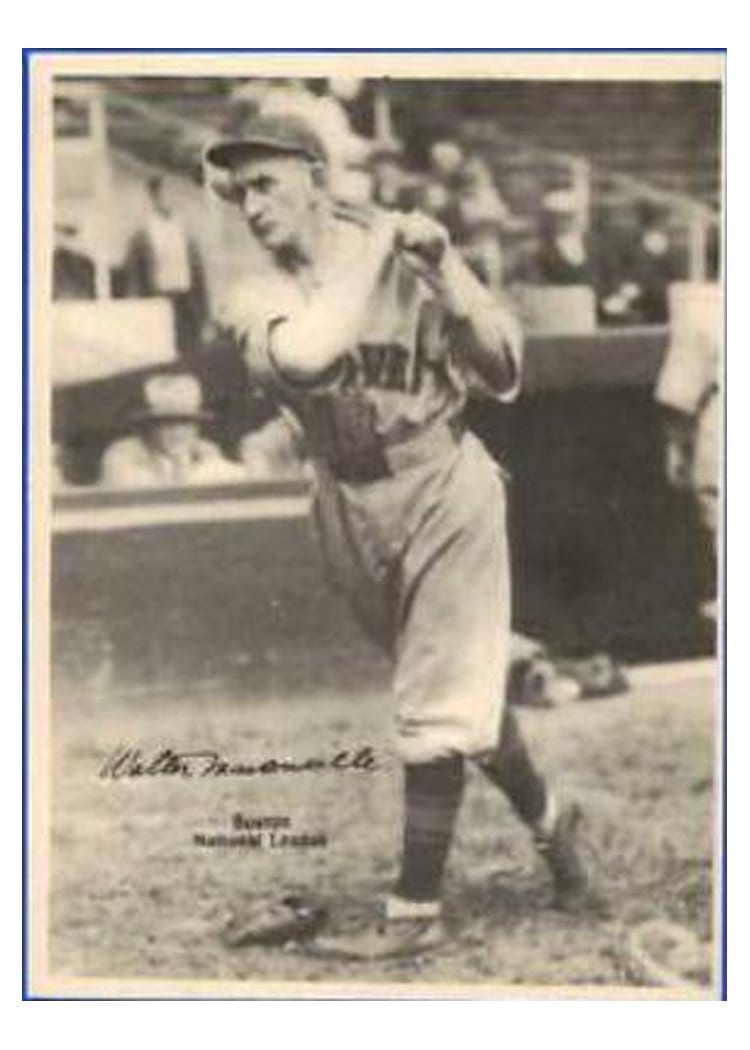 1929 R316 Kashin Publications Walter Maranville card