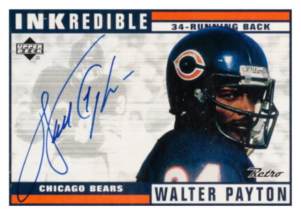 1999 Upper Deck Retro Inkredible Walter Payton #WP card