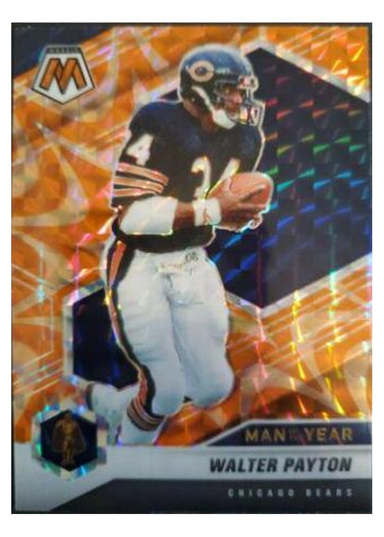 2021 Panini Mosaic Base Set Walter Payton Reactive Orange Mosaic #261 card