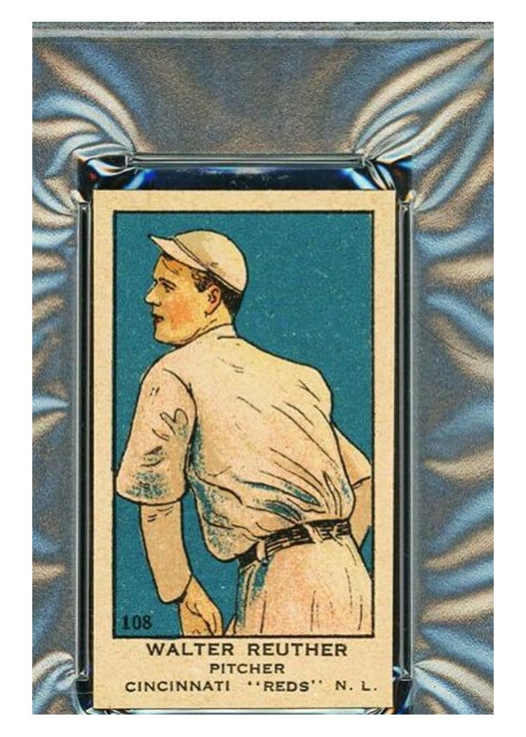 1919 W514 Walter Reuther Hand Cut Ruether #108 card