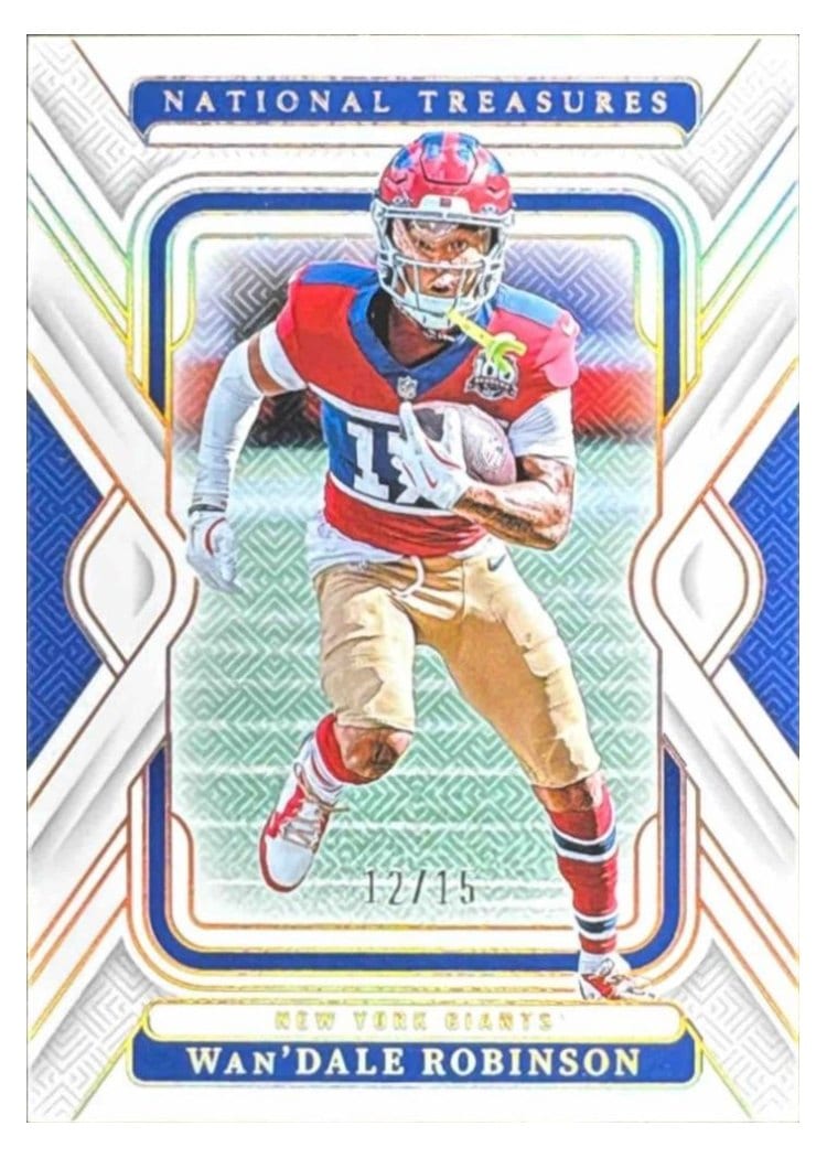 2024 Panini National Treasures Base Set Wan'Dale Robinson Holo Gold #74 card