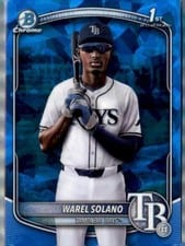 2025 Bowman Chrome Sapphire Edition Prospects Warel Solano #BCP-225 card