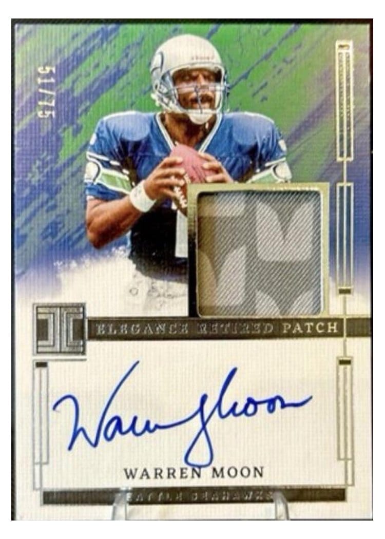 2024 Panini Impeccable Elegance Retired Patch Autos Warren Moon #5 card
