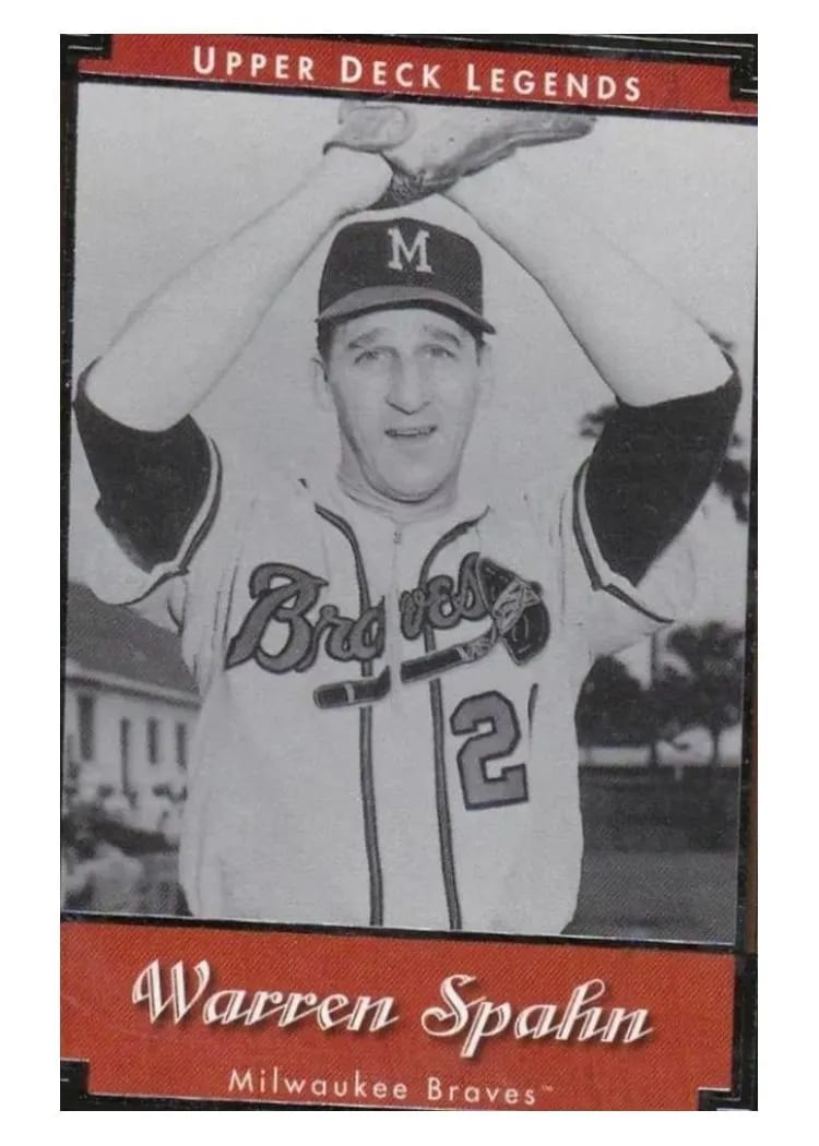 2001 Upper Deck Legends Warren Spahn #48 card