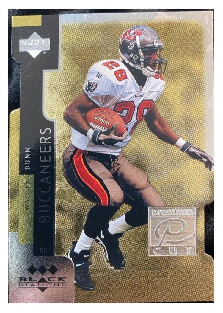 1998 Upper Deck Black Diamond Premium Cut Warrick Dunn Triple #PC27 card