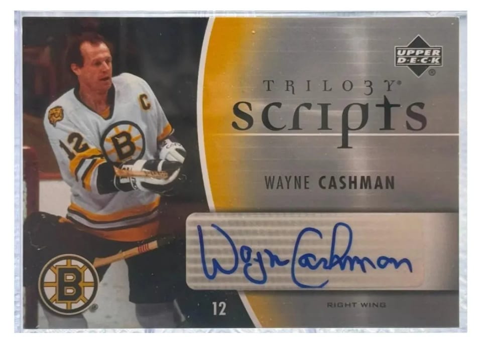 2006 Upper Deck Trilogy Scripts Wayne Cashman #TS-WC card