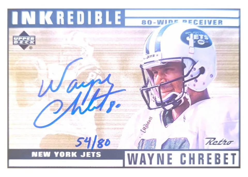 1999 Upper Deck Retro Inkredible Wayne Chrebet #WC card