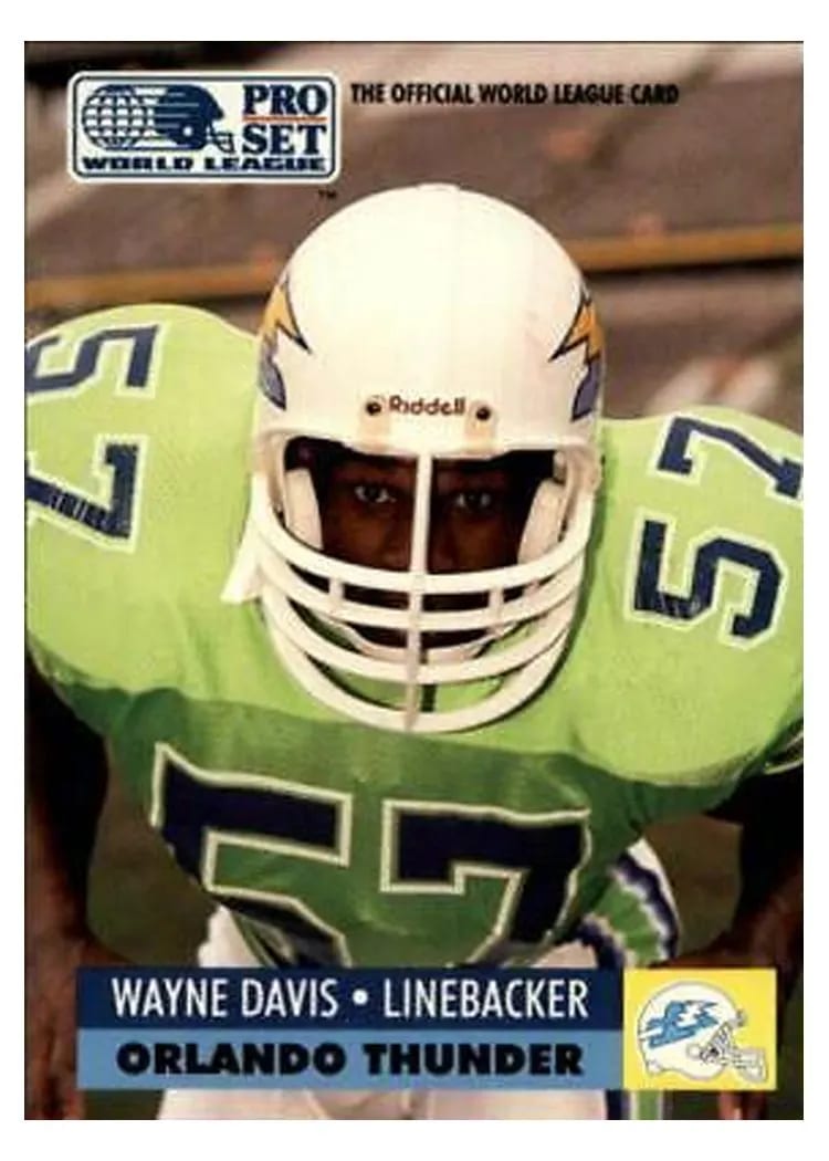 1991 Pro Set Wlaf Wayne Davis #112 card