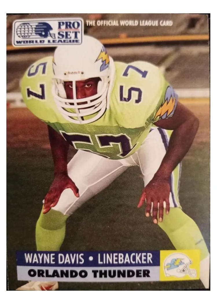 1991 Pro Set Wlaf Inserts Wayne Davis #23 card