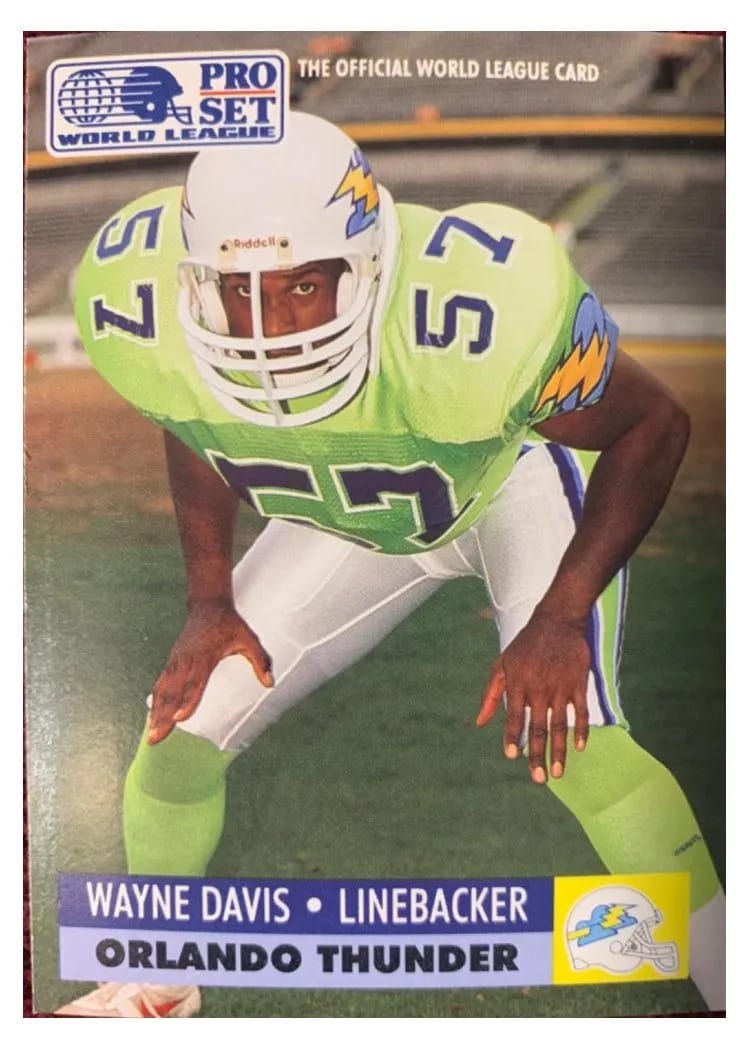 1991 Pro Set Wlaf Inserts Wayne Davis #23 card