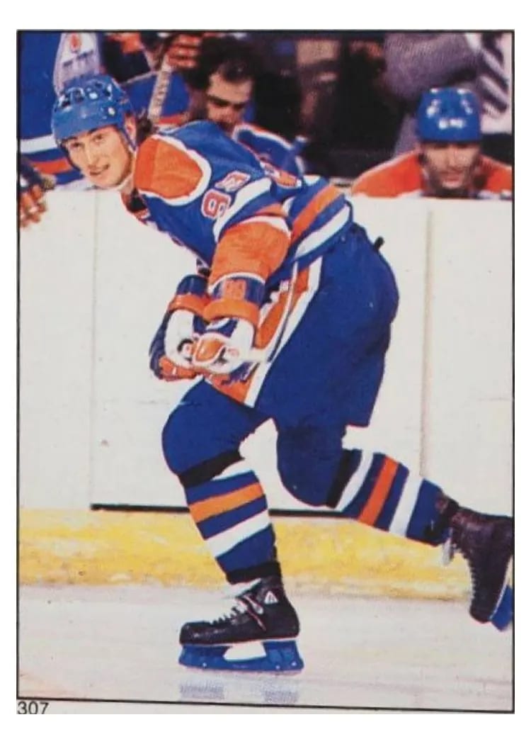 1983 Topps Stickers Wayne Gretzky #307 card