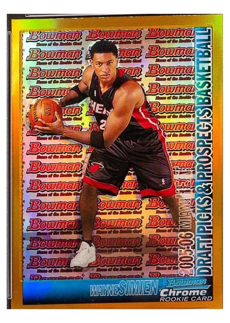 2005 Bowman Wayne Simien Chrome Gold Refractor #115 card