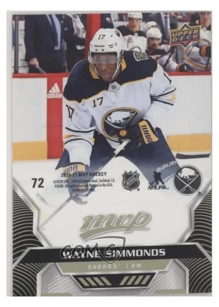 2020 Upper Deck MVP Puzzle Back Wayne Simmonds #72 card