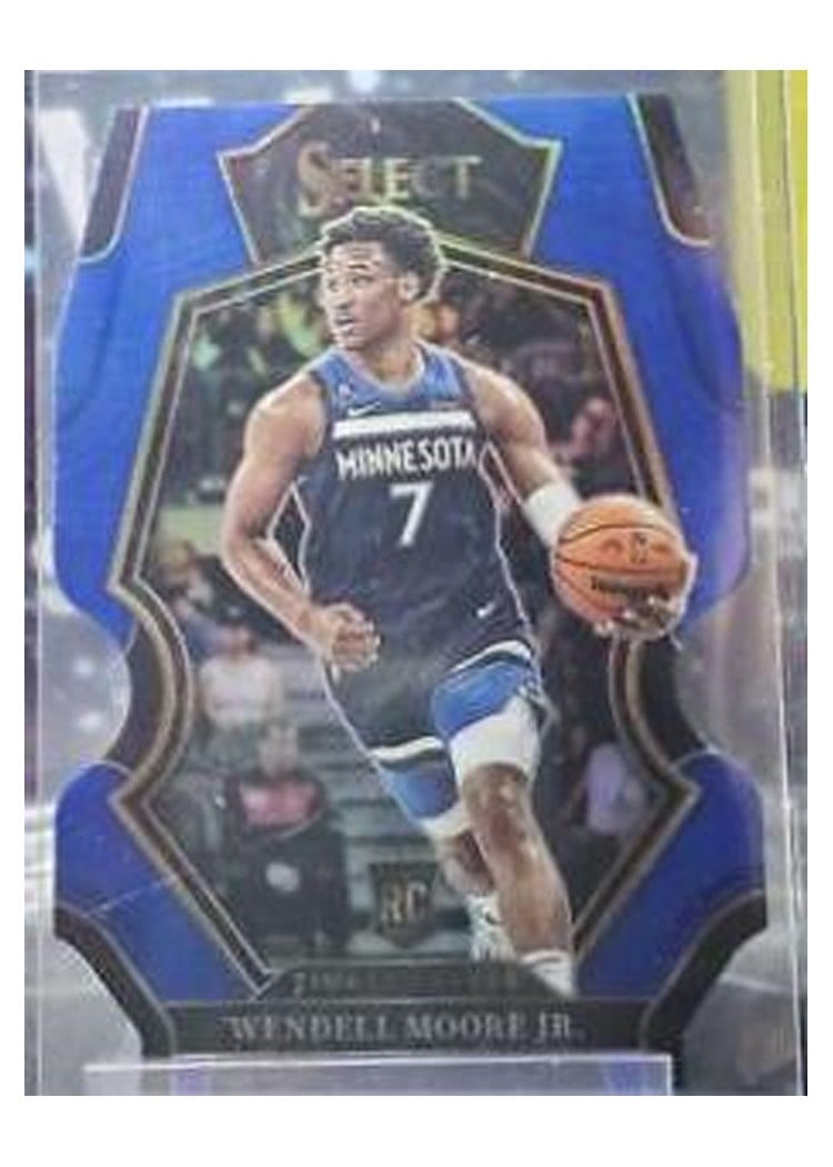 2022-23 Panini Select Base Set Wendell Moore Jr. Blue Die Cut Prizm #200 card