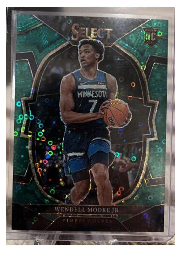 2022-23 Panini Select Base Set Wendell Moore Jr. Green Disco Prizm #299 card
