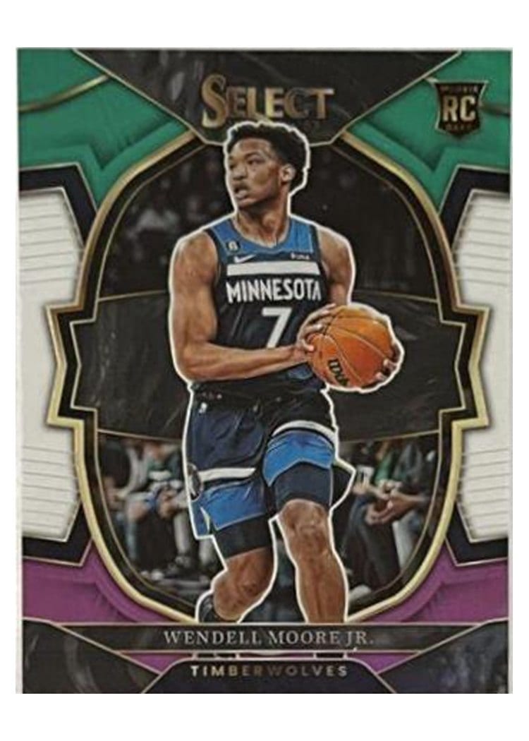 2022-23 Panini Select Base Set Wendell Moore Jr. Green White Purple Prizm #299 card