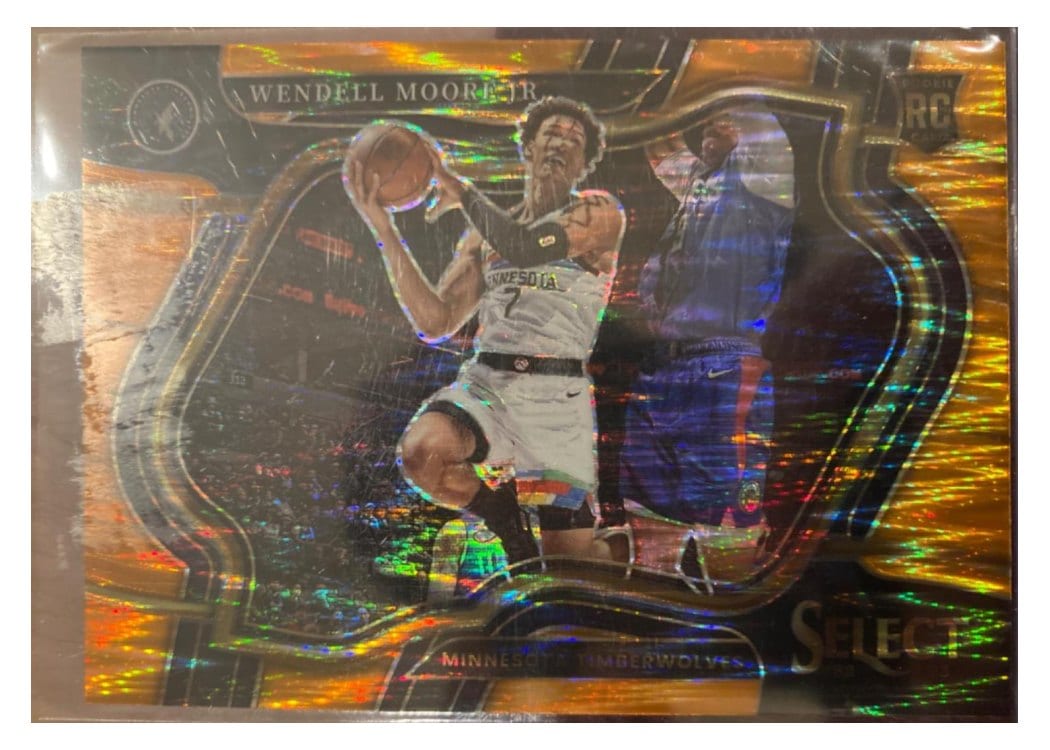 2022-23 Panini Select Base Set Wendell Moore Jr. Orange Flash Prizm #299 card