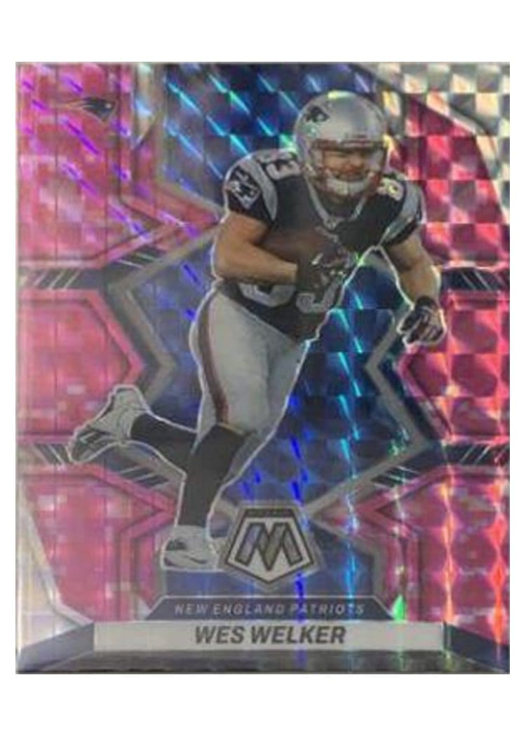 2022 Panini Mosaic Base Set Wes Welker Camo Pink #240 card