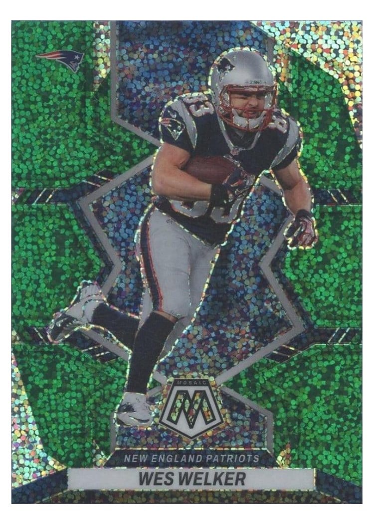 2022 Panini Mosaic Base Set Wes Welker Green Sparkle #240 card