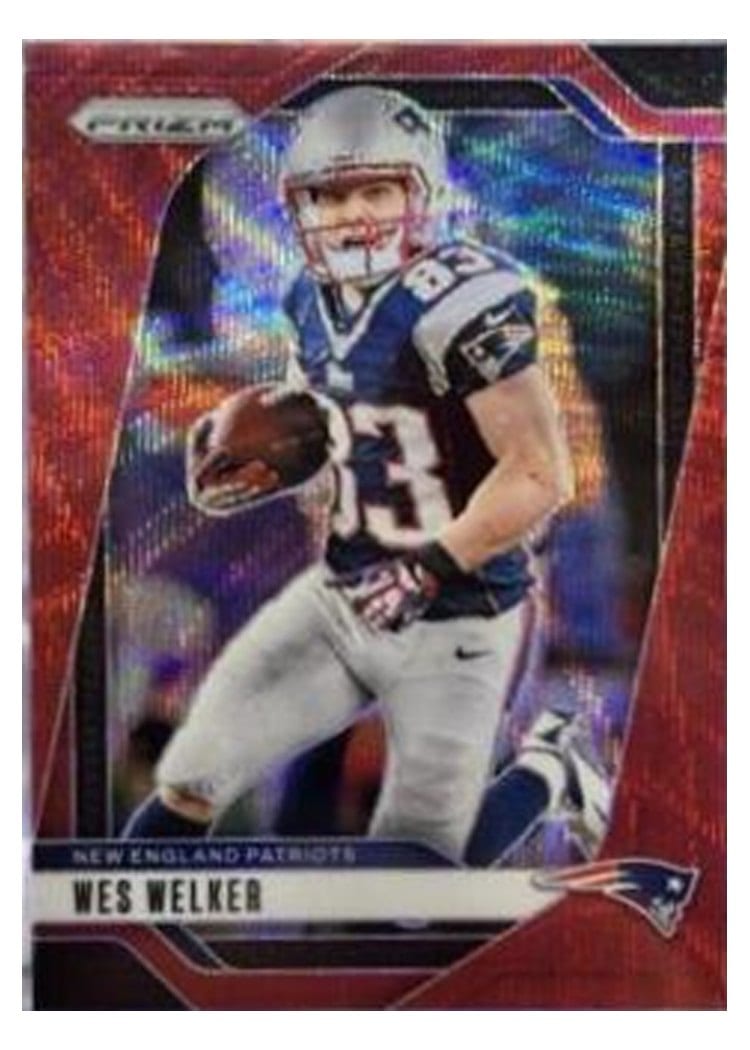 2024 Panini Prizm Base Set Wes Welker Red Wave #201 card