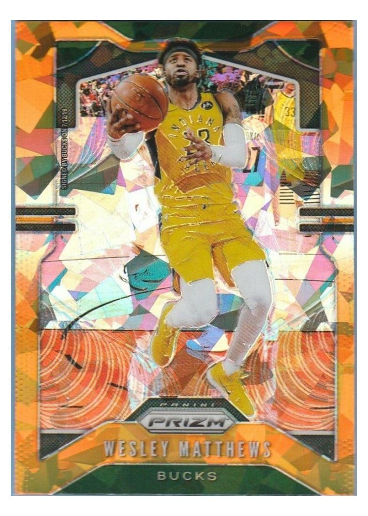 2019-20 Panini Prizm Base Set Wesley Matthews Orange Prizm #214 card