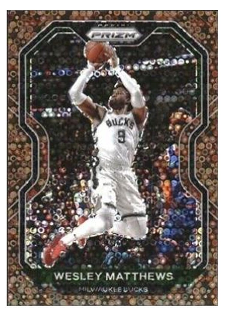2020-21 Panini Prizm Base Set Wesley Matthews Fast Break Bronze Prizm #168 card