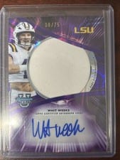 2025 Bowman University Best Prospect Jumbo Relic Autographs Refractor Whit Weeks #JRA-WW card