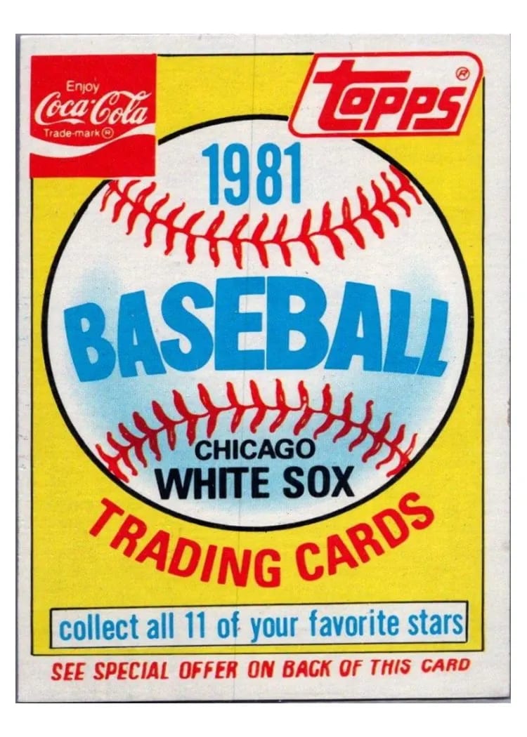 1981 Coca Cola White Sox Header card