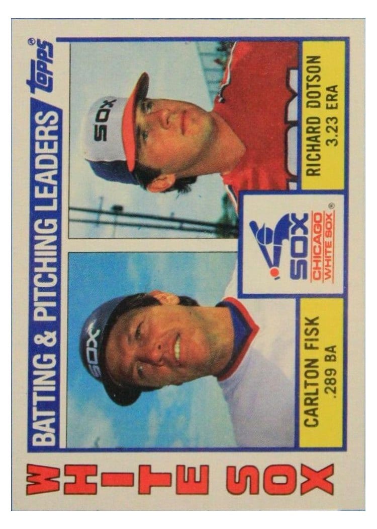1984 Topps White Sox Leaders #216 card