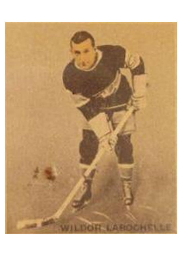 1933 World Wide Gum Ice Kings Wildor Larochelle #28 card