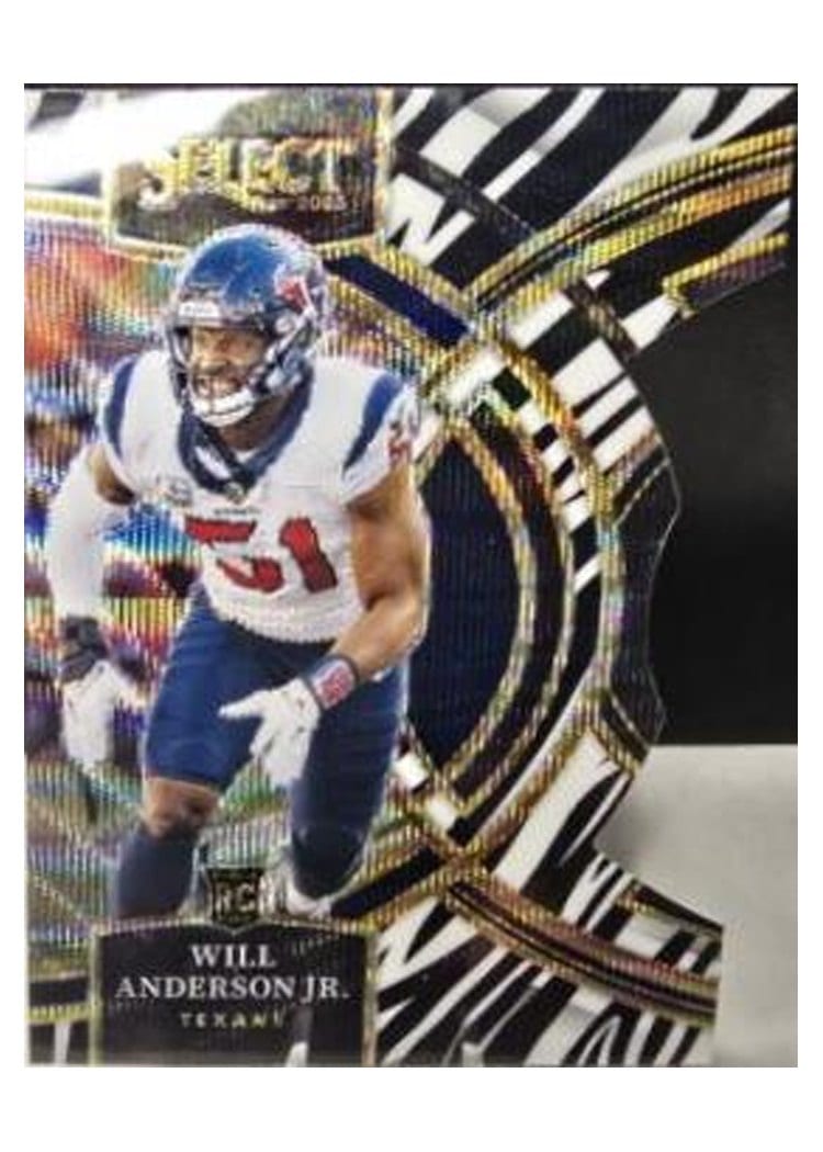 2023 Panini Select Base Set Will Anderson Jr. Zebra Prizm #125 card
