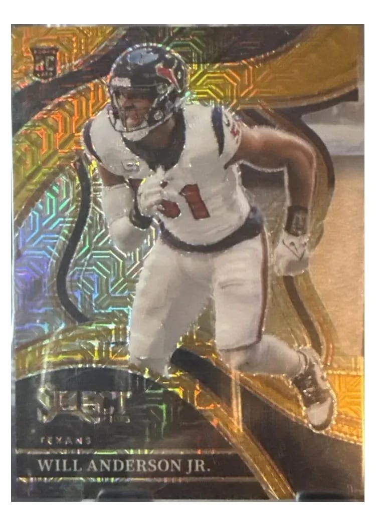 2023 Panini Select Base Set Will Anderson Jr. Gold Prizm Die-Cut #207 card