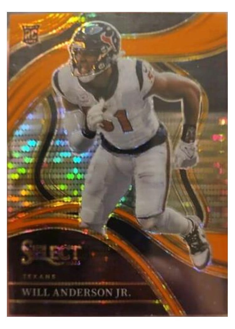 2023 Panini Select Base Set Will Anderson Jr. Neon Orange Pulsar Prizm #207 card