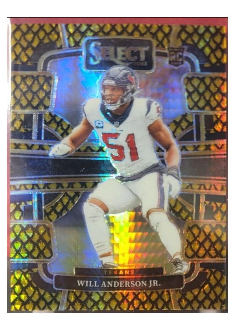 2023 Panini Select Base Set Will Anderson Jr. Dragon Scale Gold Prizm #40 card