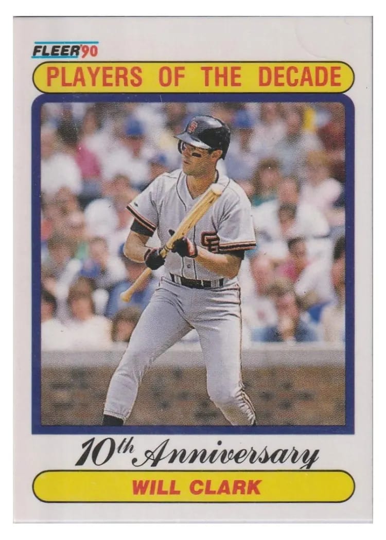 1990 Fleer Will Clark #630 card