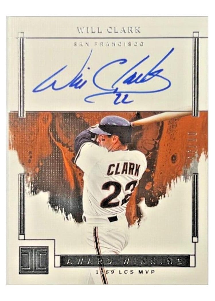 2024 Panini Impeccable Award Winning Autographs Will Clark #AWA-WC card
