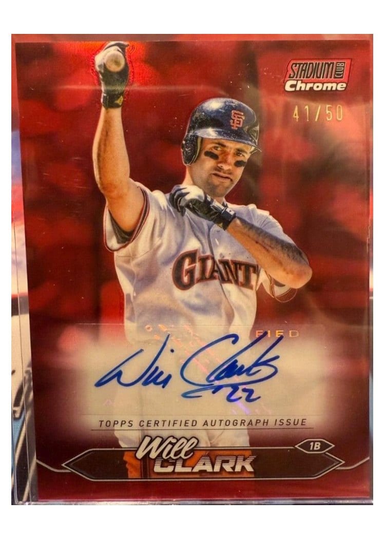 2024 Stadium Club Chrome Autographs Will Clark #SCCA-WC card